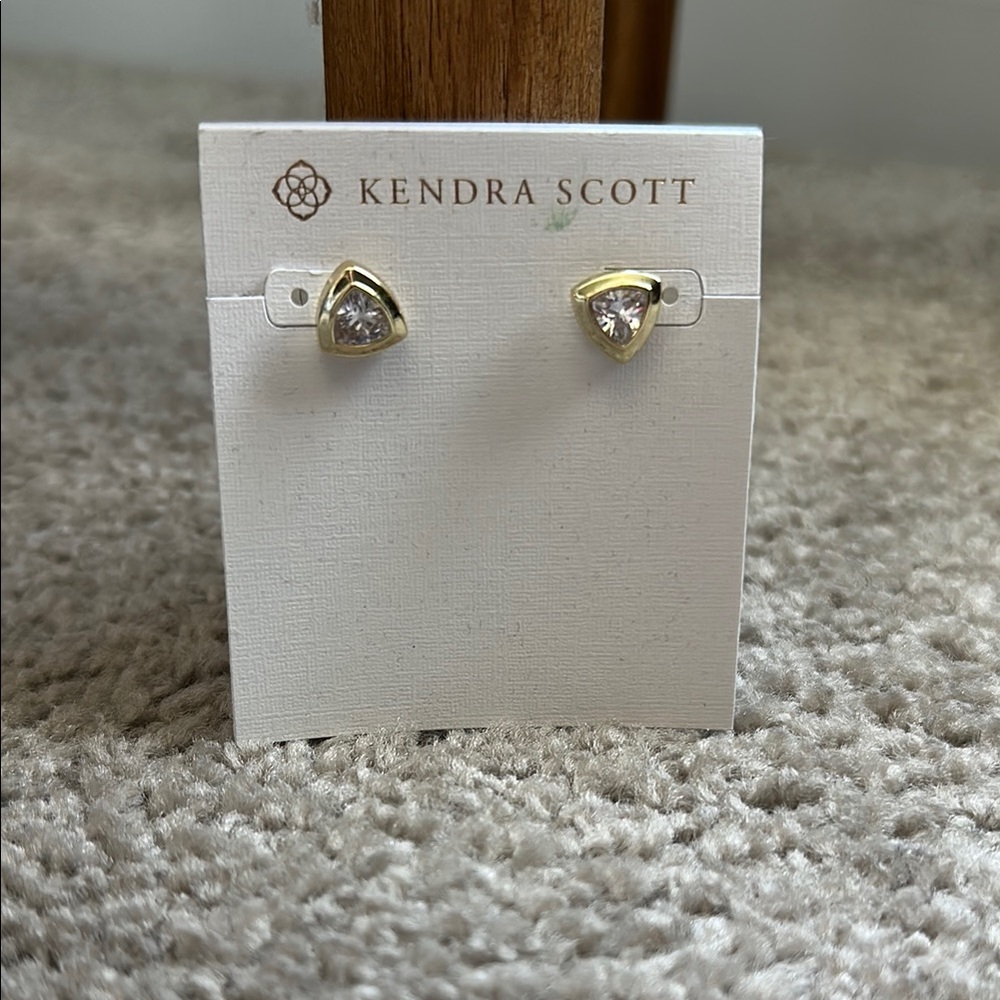 Kendra Scott Gold and Silver Triangle Stud Earrings